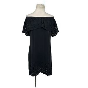 Fiesta black off shoulder sheath mini dress size Medium